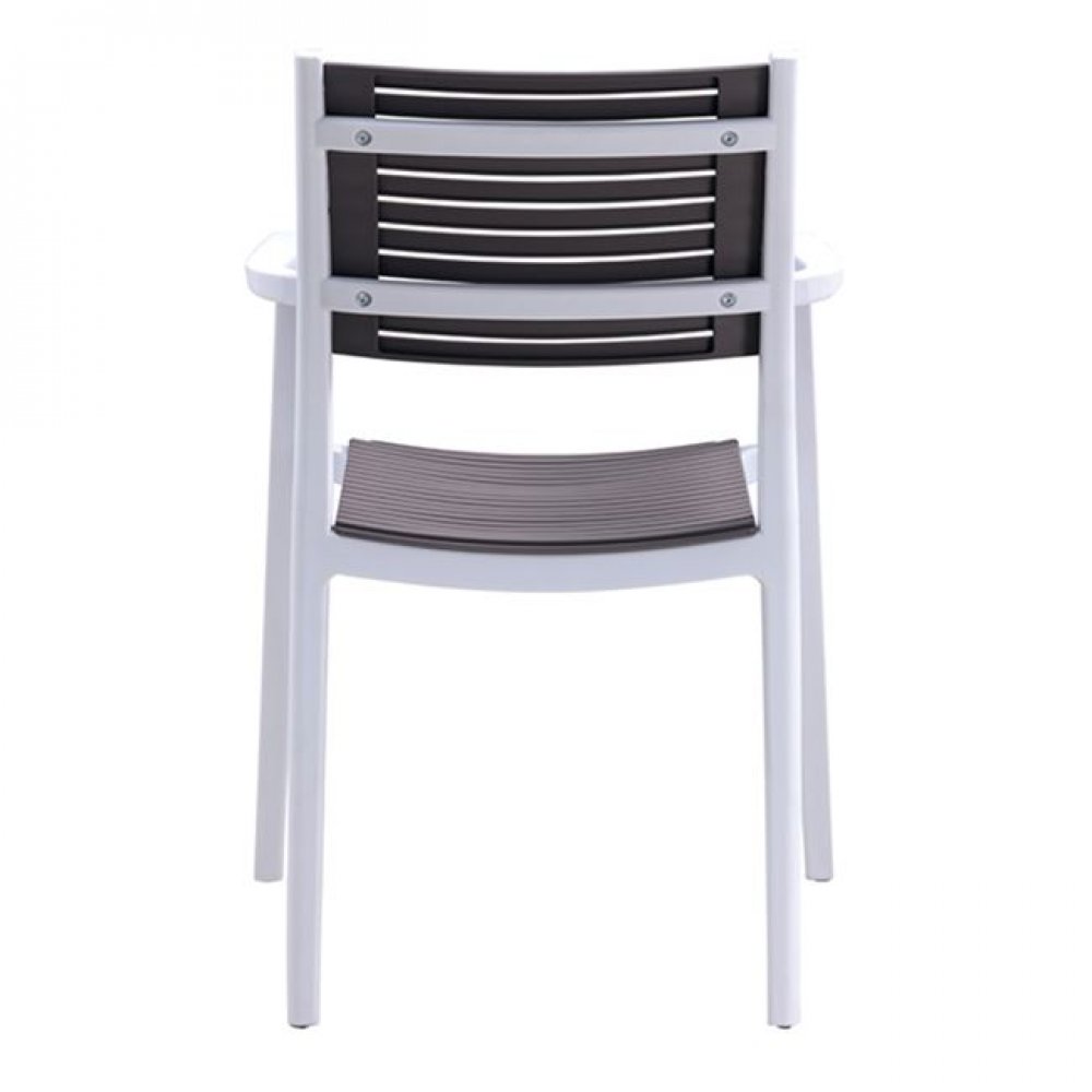 Πολυθρόνα "AKRON" πολυπροπυλενίου σε λευκό-μπεζ χρώμα 58x54x86