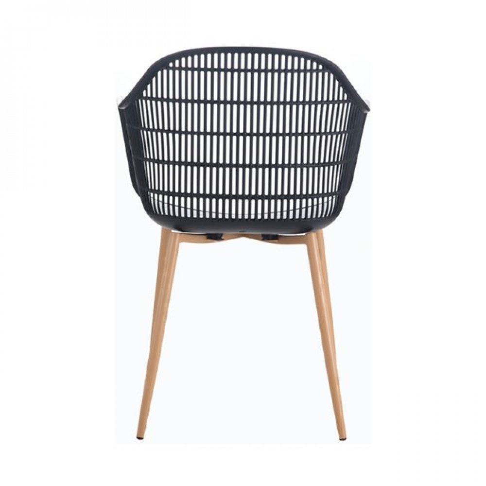 Πολυρθρόνα "BERRY" μεταλλική-πολυπροπυλενίου σε χρώμα μαύρο 55x63x85