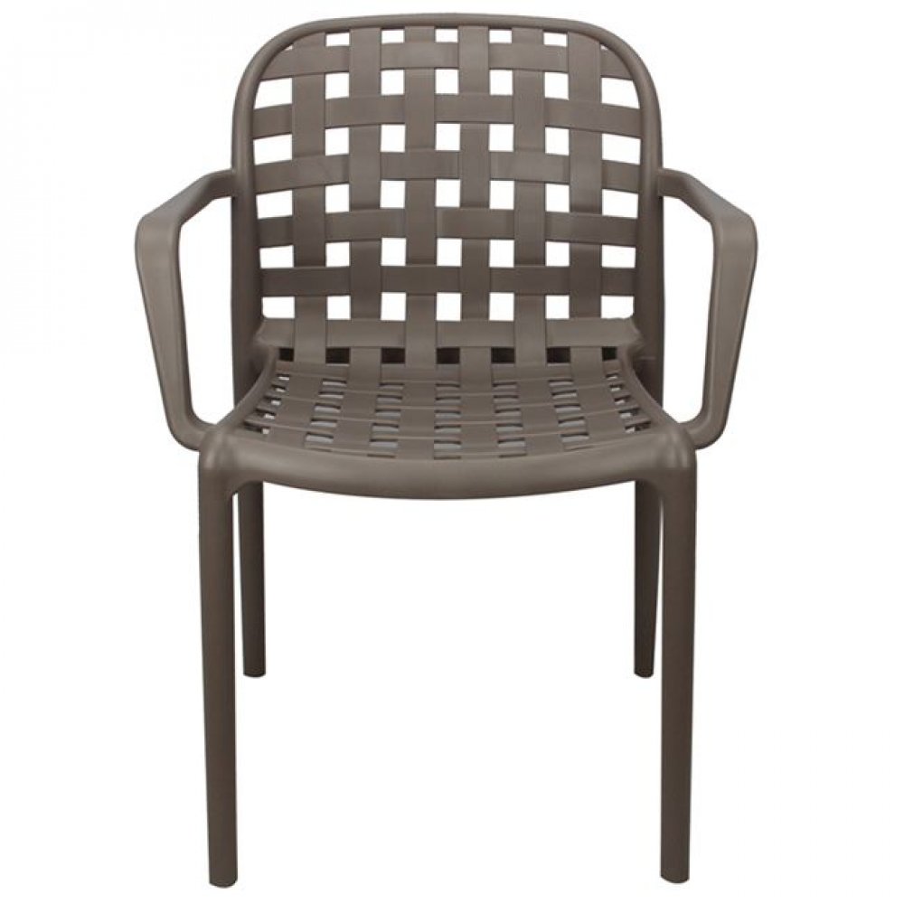 Πολυθρόνα "DENON" πολυπροπυλενίου σε καφέ-mocha χρώμα 58x57x82