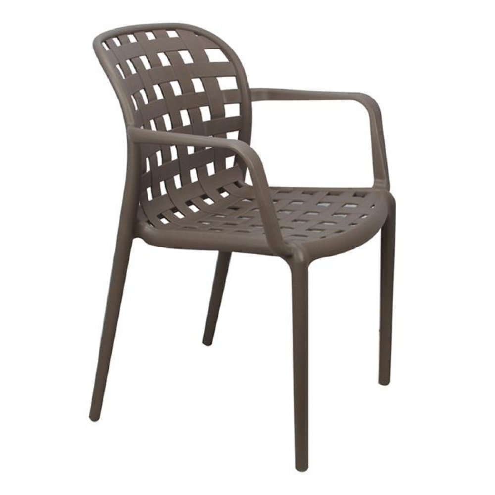 Πολυθρόνα "DENON" πολυπροπυλενίου σε καφέ-mocha χρώμα 58x57x82