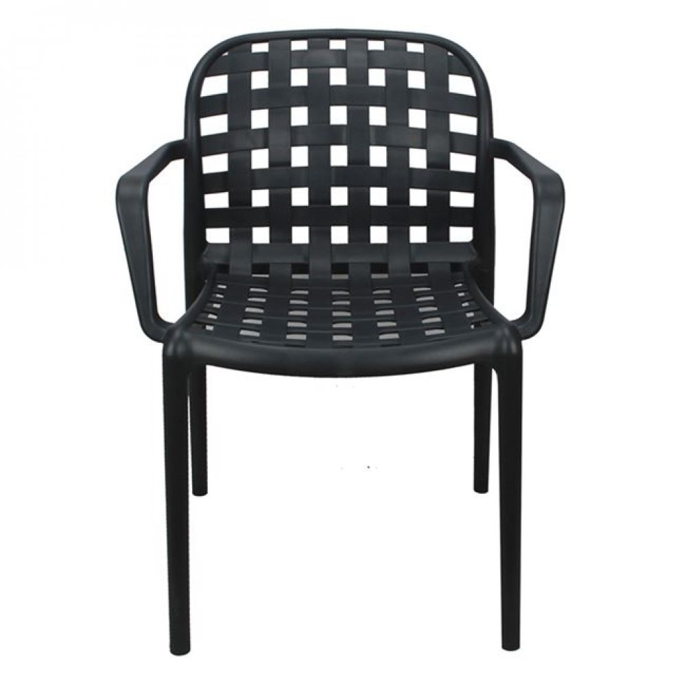 Πολυθρόνα "DENON" πολυπροπυλενίου σε ανθρακί χρώμα 58x57x82