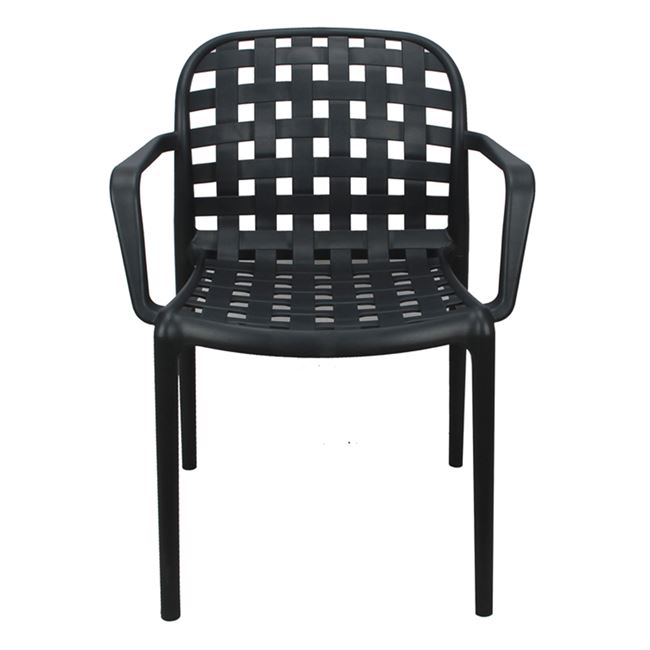 Πολυθρόνα "DENON" πολυπροπυλενίου σε ανθρακί χρώμα 58x57x82