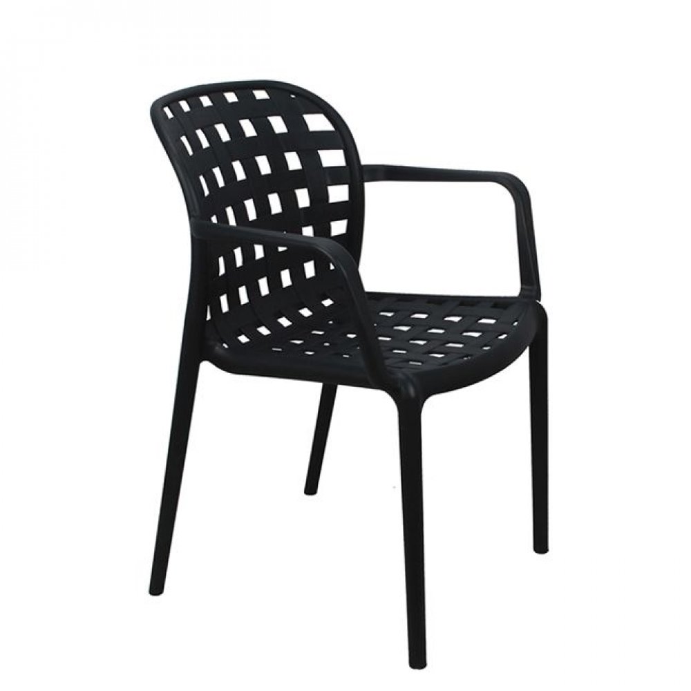 Πολυθρόνα "DENON" πολυπροπυλενίου σε ανθρακί χρώμα 58x57x82