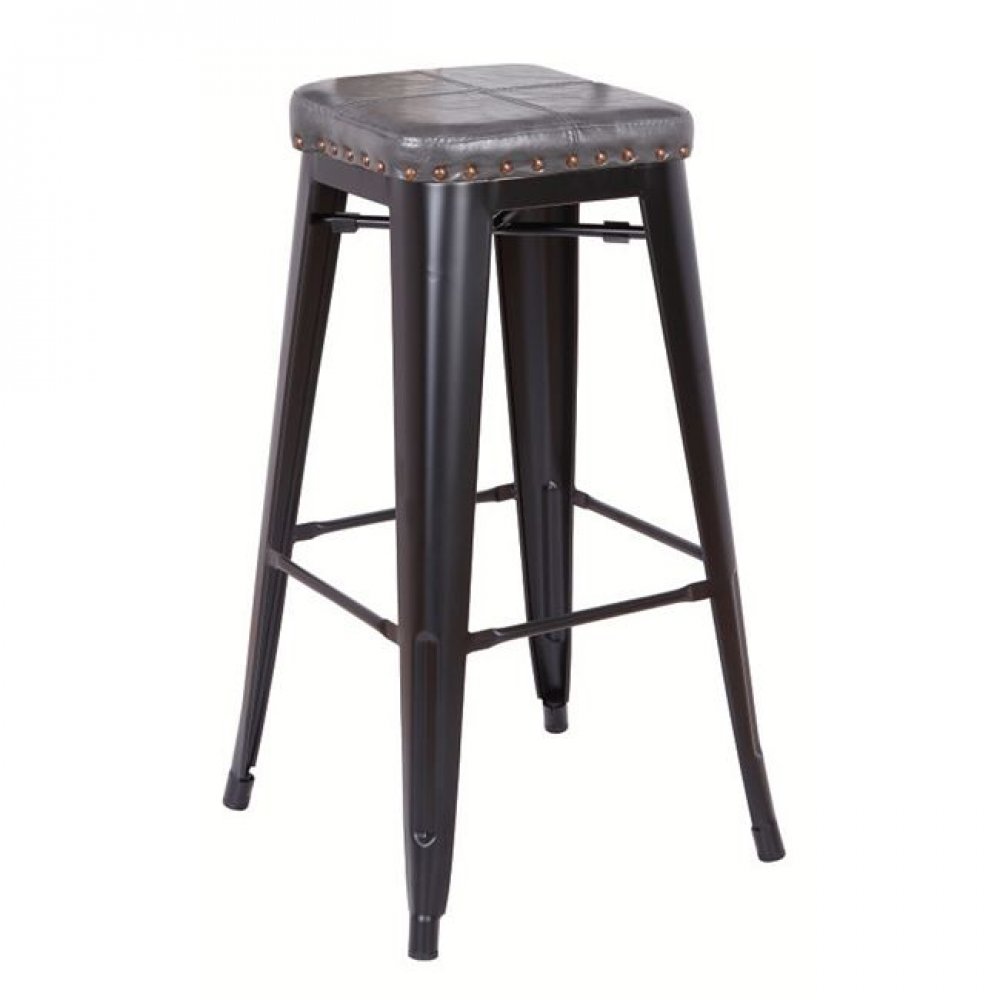 Σκαμπό μπαρ "RELIX" μεταλλικό σε γκρι χρώμα 43x43x78