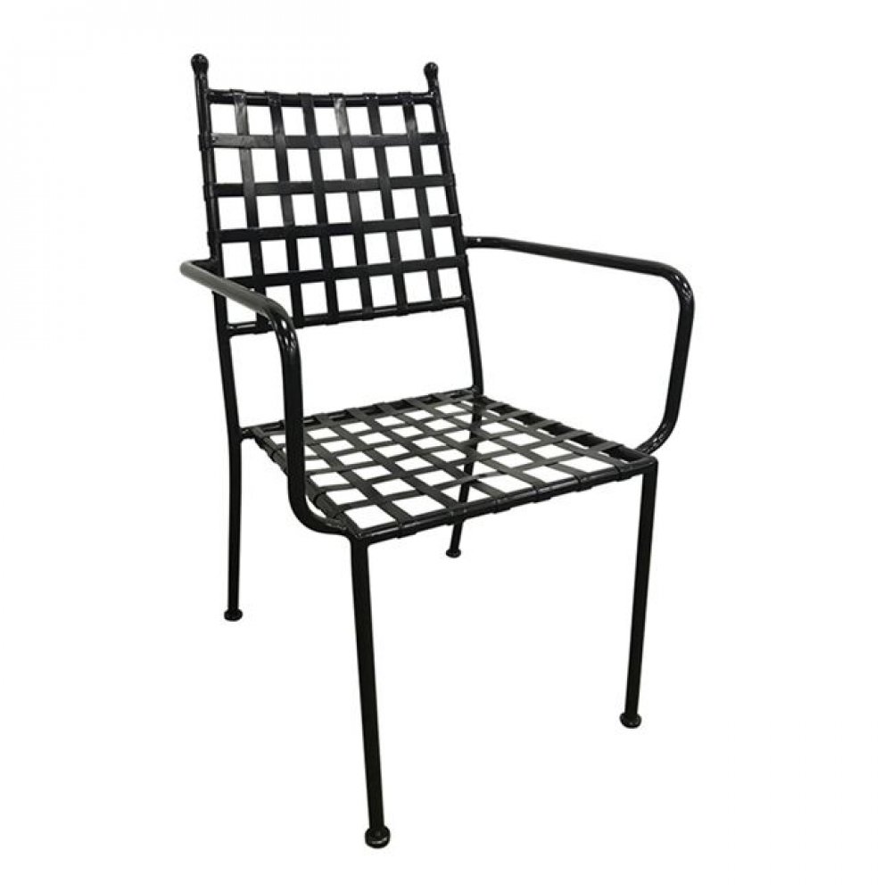 Πολυθρόνα "PATON" μεταλλική-mesh σε μαύρο χρώμα 57x65x92