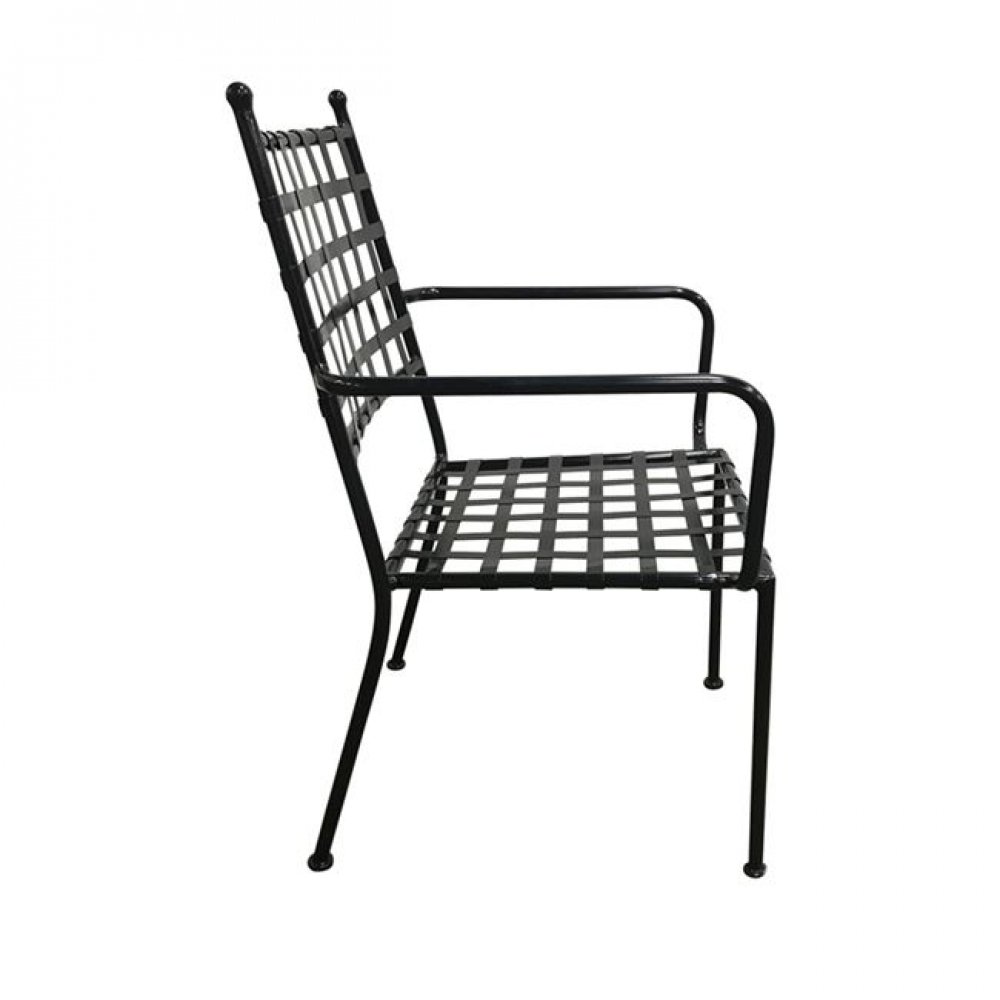 Πολυθρόνα "PATON" μεταλλική-mesh σε μαύρο χρώμα 57x65x92