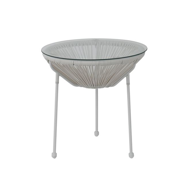 Τραπεζάκι "ACAPULCO" μεταλλικό σε χρώμα λευκό 50x50