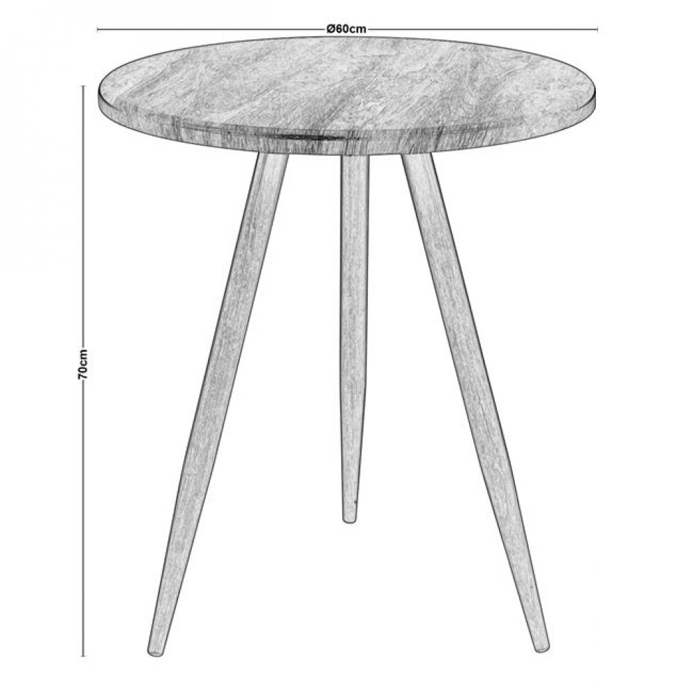 Τραπέζι "NATURALE" ξύλινο σε χρώμα καρυδί Φ60