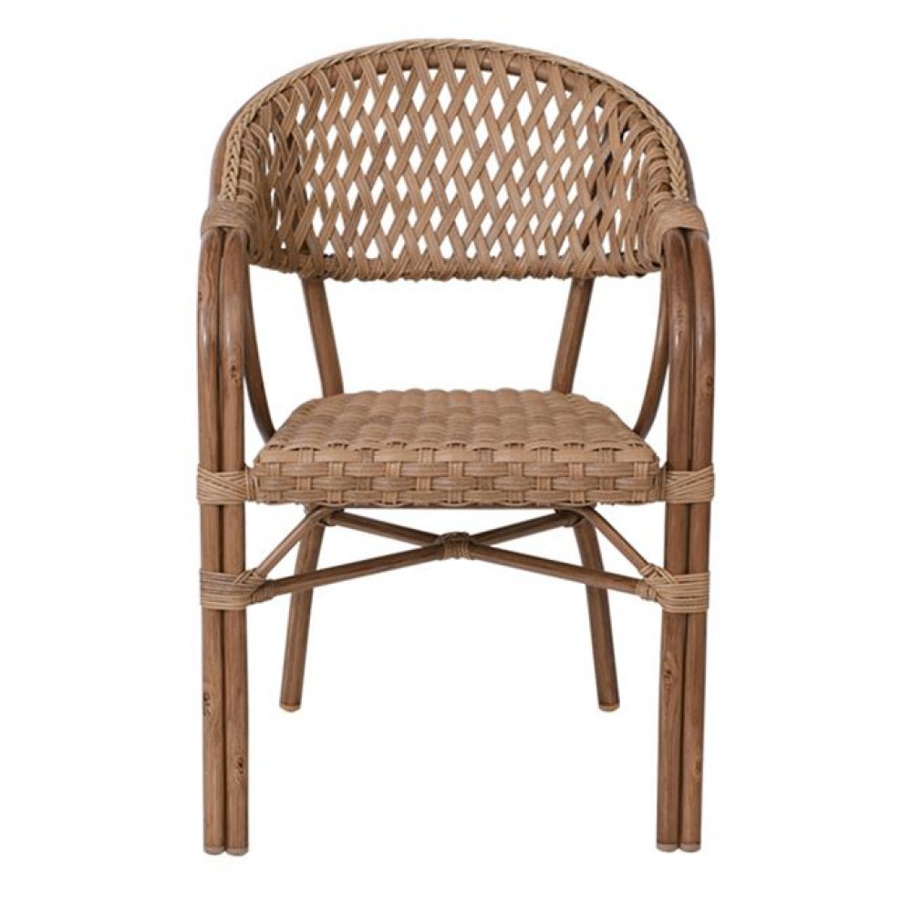 Πολυθρόνα "VEGERA" rattan σε χρώμα φυσικό 56x60x84