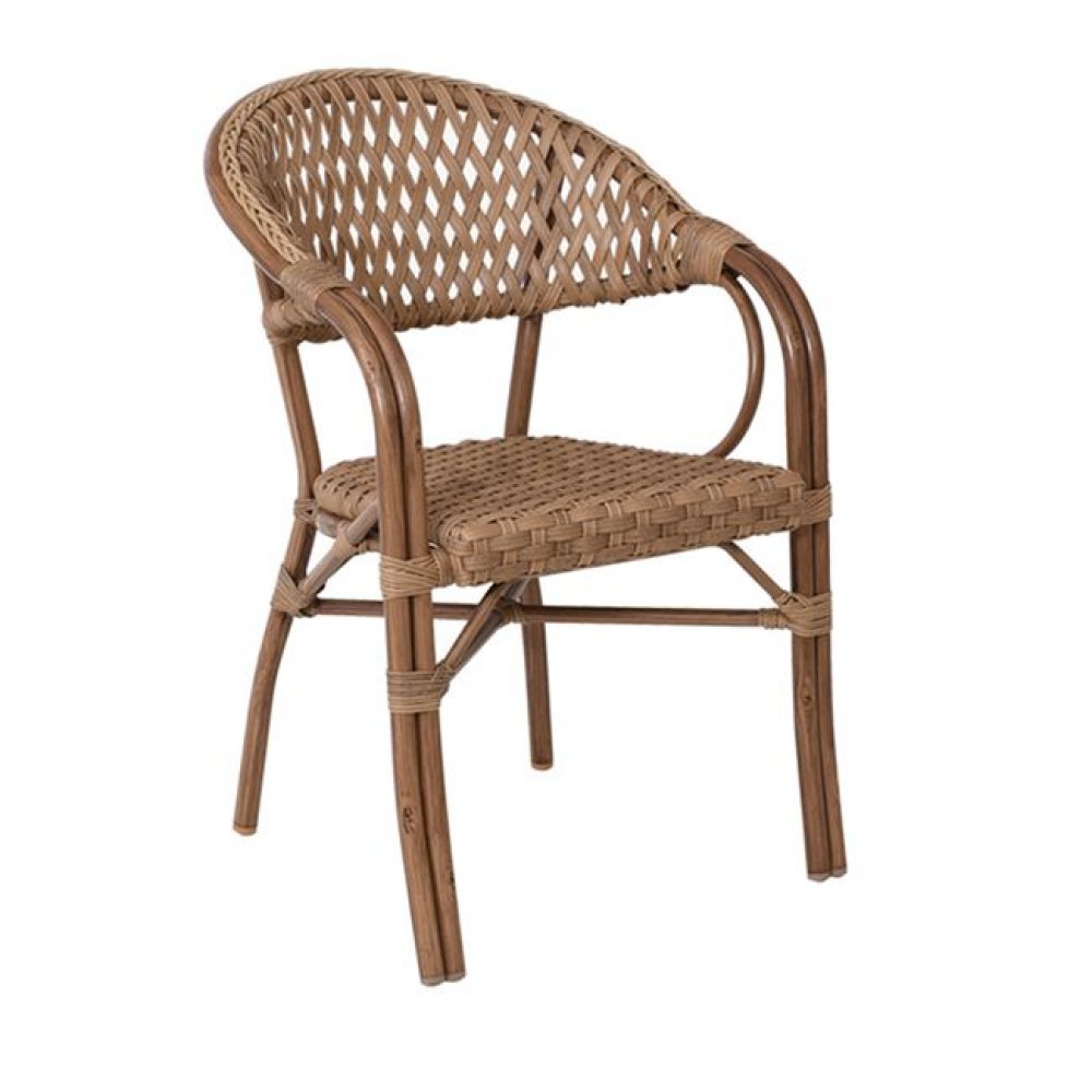 Πολυθρόνα "VEGERA" rattan σε χρώμα φυσικό 56x60x84