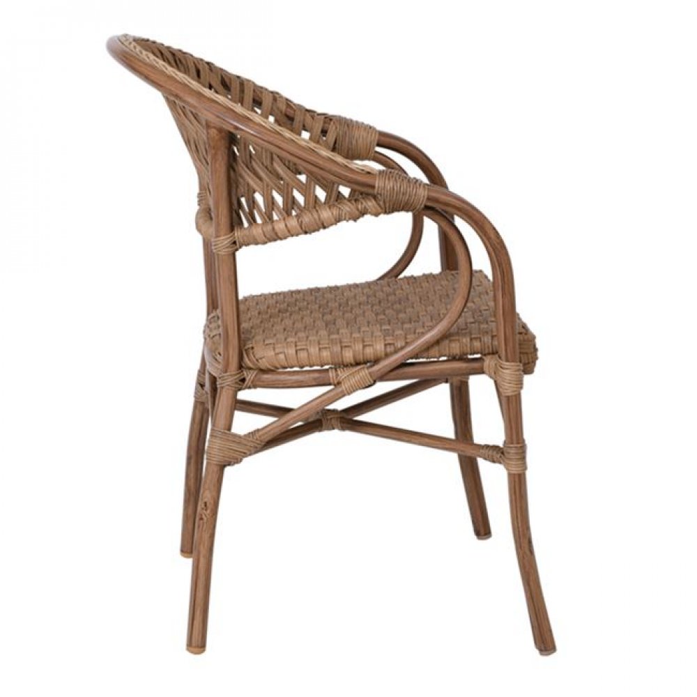 Πολυθρόνα "VEGERA" rattan σε χρώμα φυσικό 56x60x84