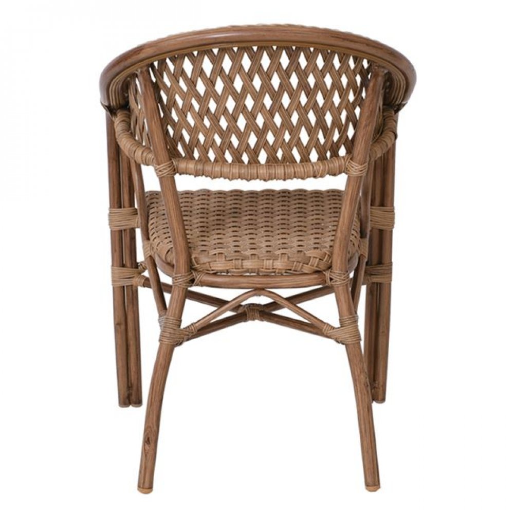 Πολυθρόνα "VEGERA" rattan σε χρώμα φυσικό 56x60x84