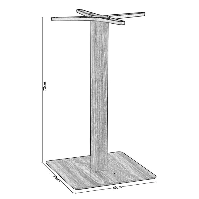 Βάση τραπεζιού "PRATO" μεταλλική σε φυσικό χρώμα 40x40x72