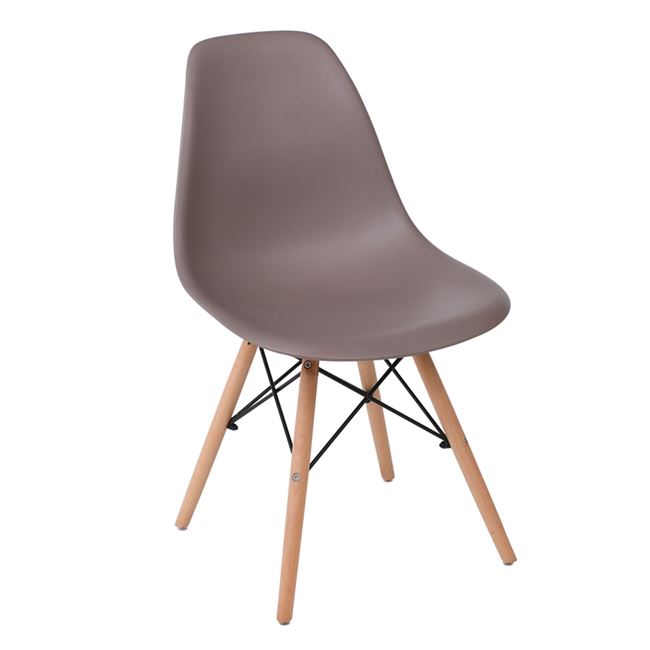 Καρέκλα "ART WOOD" ξύλινη-pp σε μπεζ χρώμα της άμμου 46x52x82