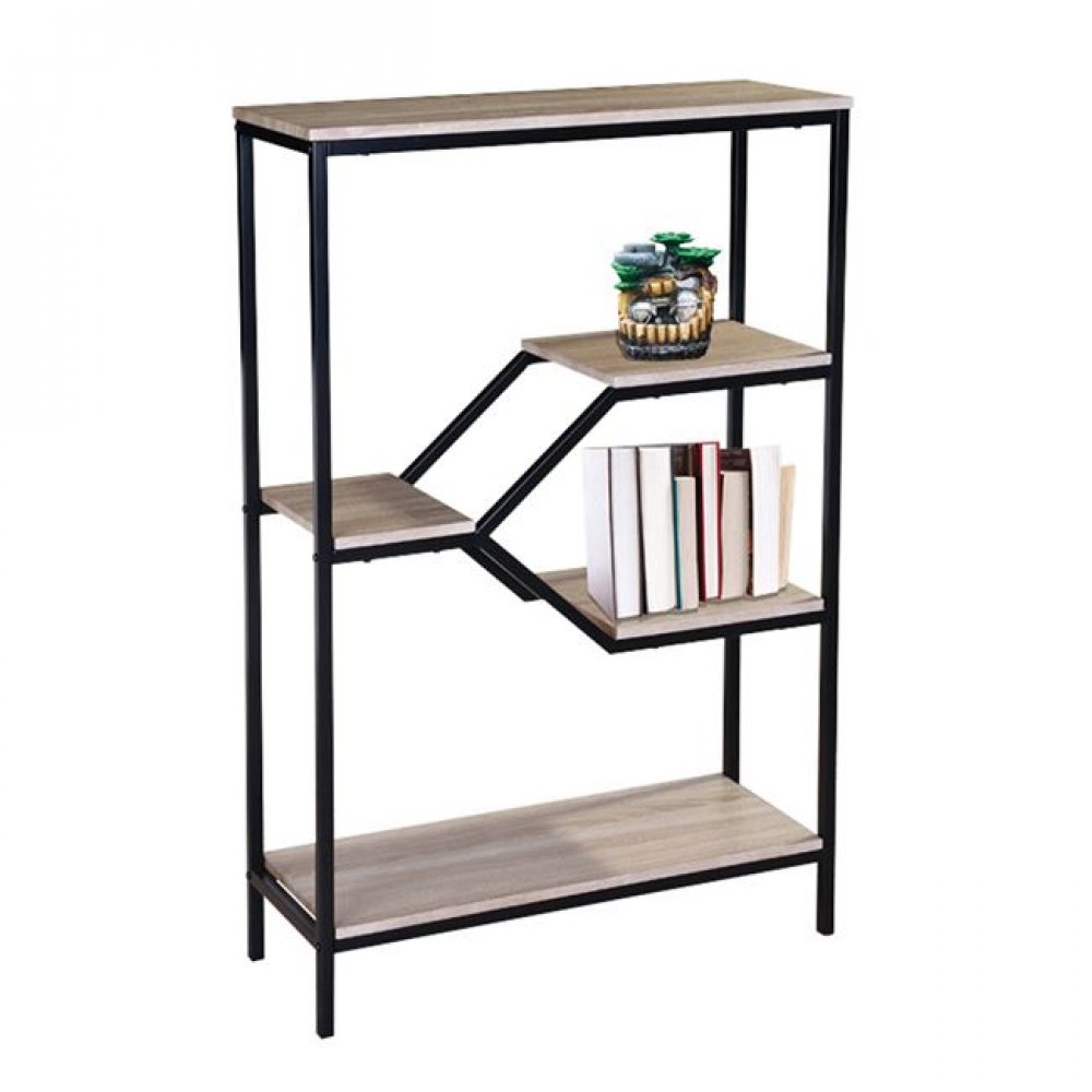 Ραφιέρα μεταλλική σε χρώμα μαύρο/sonoma 80x30x120