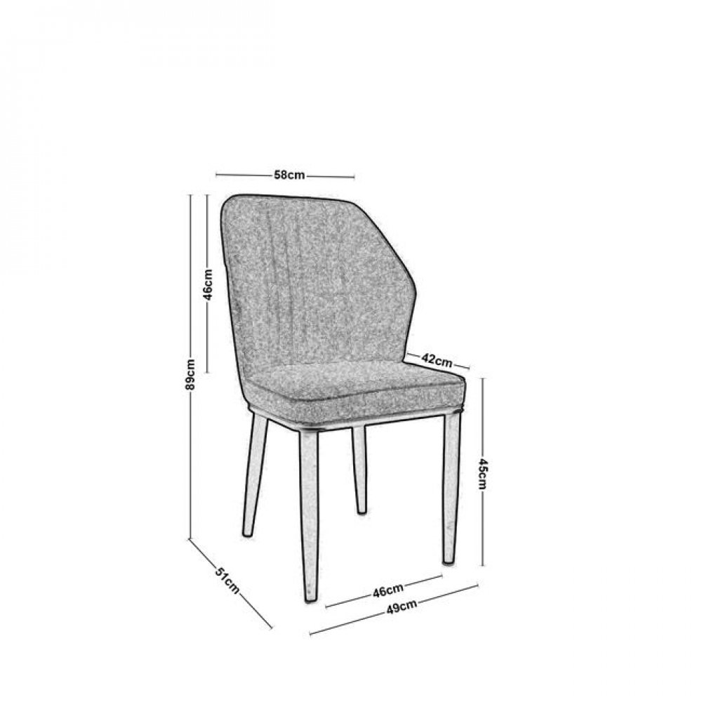 Καρέκλα "DELUX" μεταλλική σε μπεζ χρώμα 49x51x89