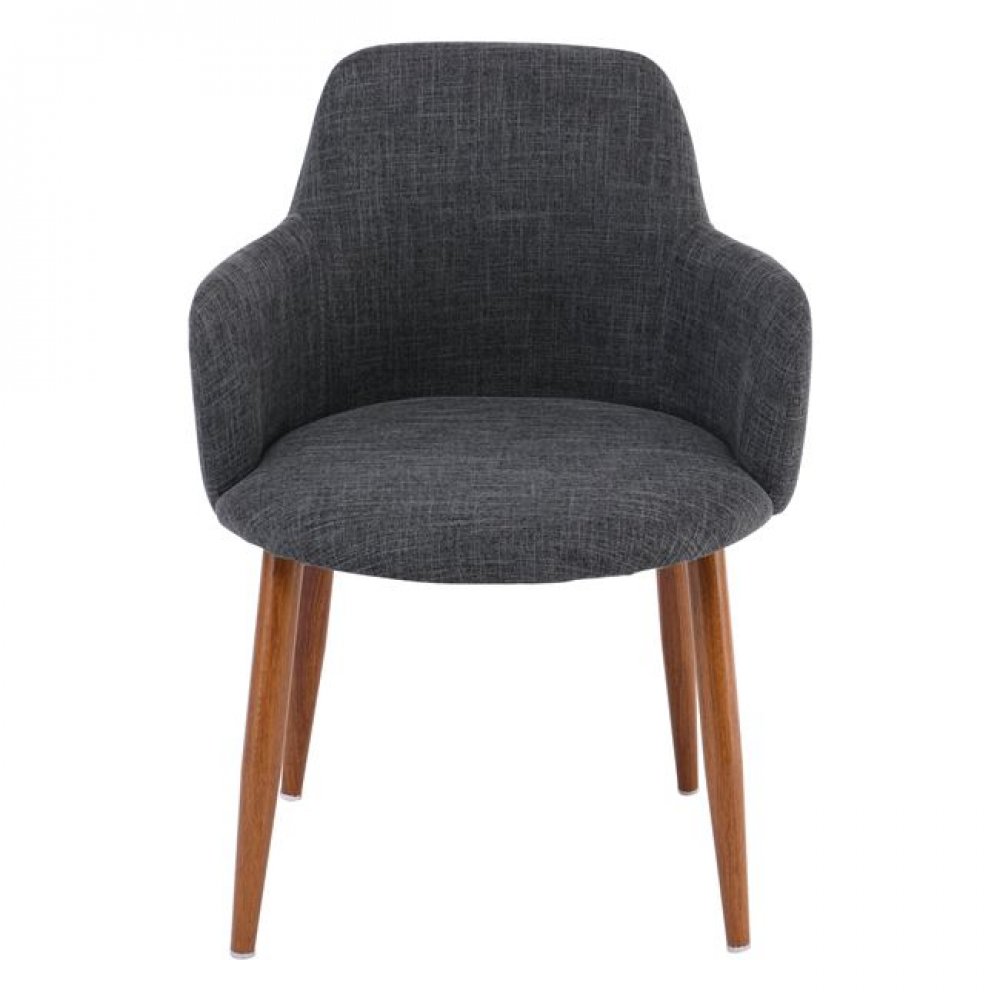 Πολυθρόνα "SOUL" υφασμάτινη σε γκρι-καρυδί χρώμα 57x55x78