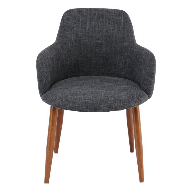 Πολυθρόνα "SOUL" υφασμάτινη σε γκρι-καρυδί χρώμα 57x55x78