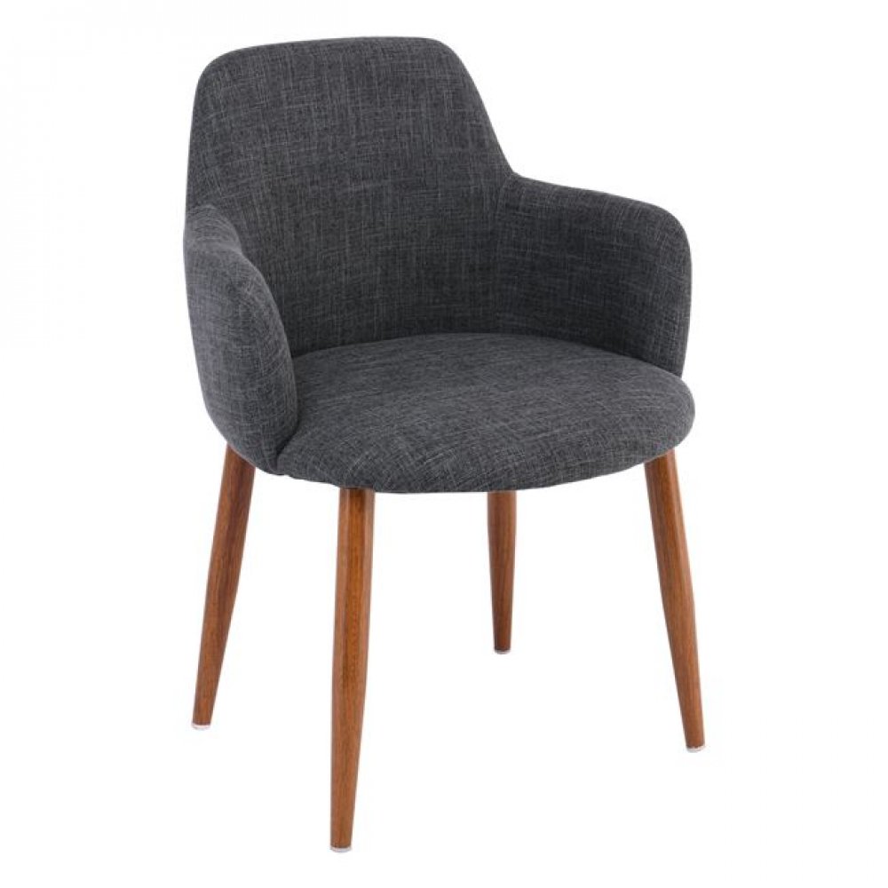 Πολυθρόνα "SOUL" υφασμάτινη σε γκρι-καρυδί χρώμα 57x55x78