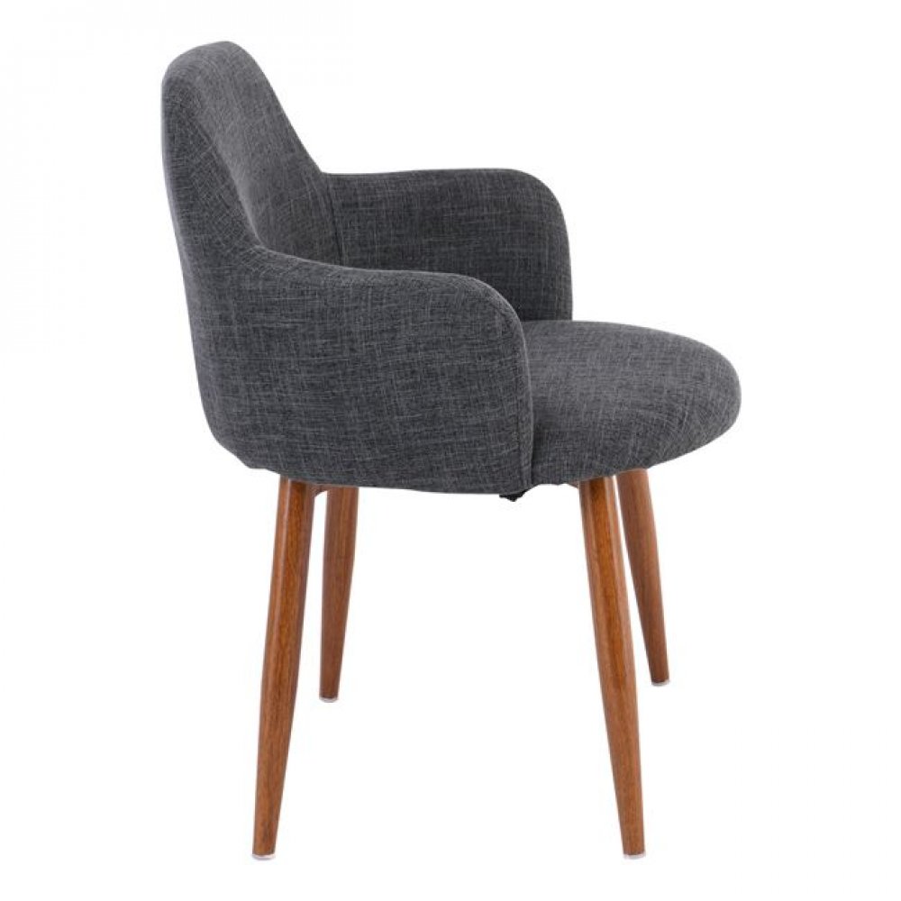 Πολυθρόνα "SOUL" υφασμάτινη σε γκρι-καρυδί χρώμα 57x55x78