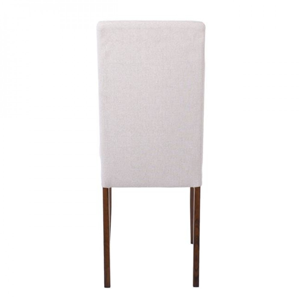 Καρέκλα τραπεζαρίας "OPTIMAL" υφασμάτινη σε μπεζ/καρυδί χρώμα 43x55x96