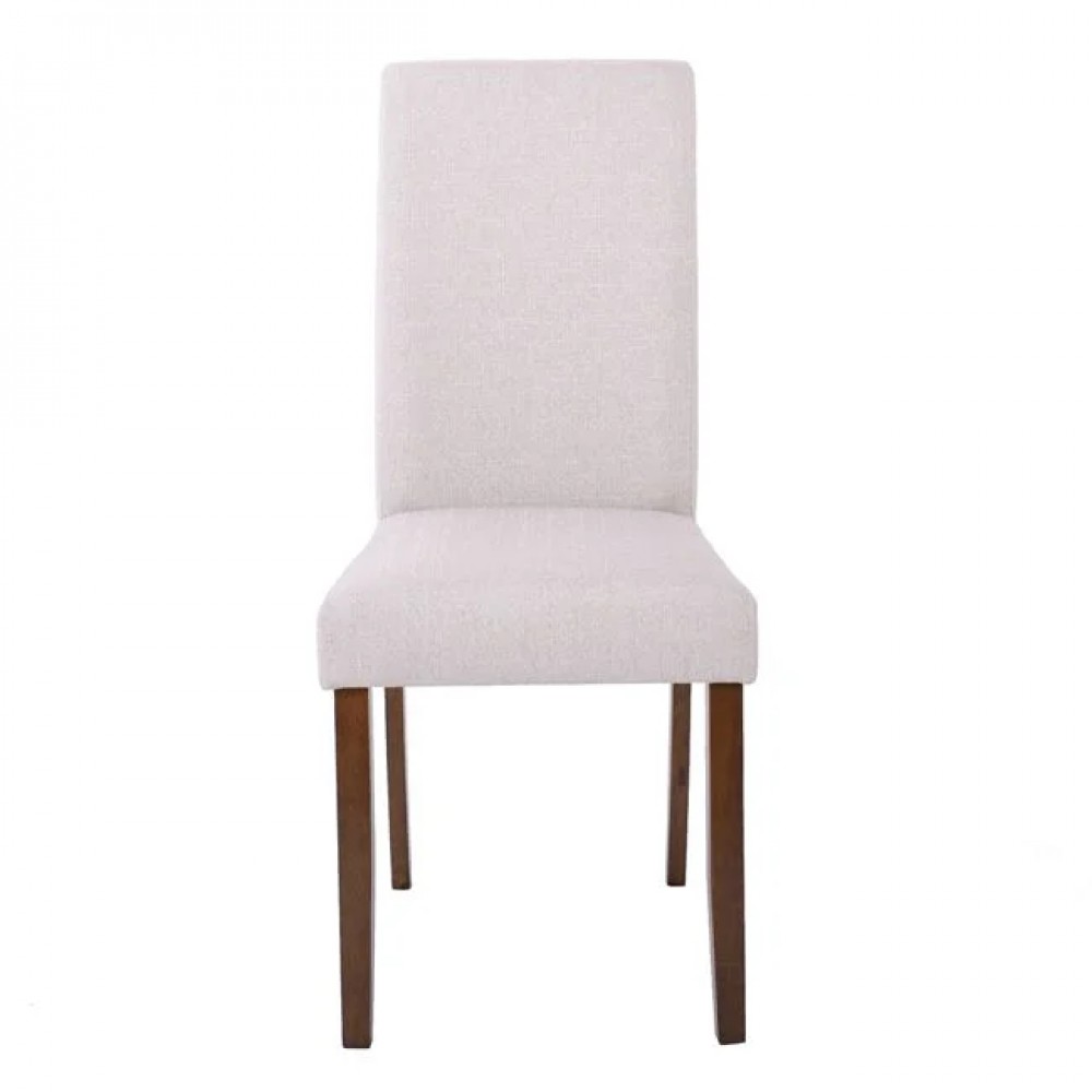 Καρέκλα τραπεζαρίας "OPTIMAL" υφασμάτινη σε μπεζ/καρυδί χρώμα 43x55x96