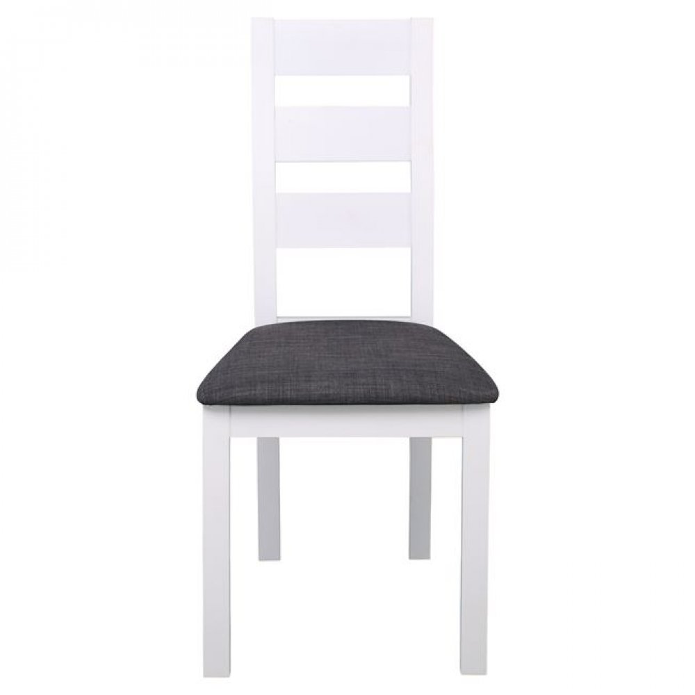 Καρέκλα "MILLER" ξύλινη-υφασμάτινη σε χρώμα λευκό-γκρι 45x52x97