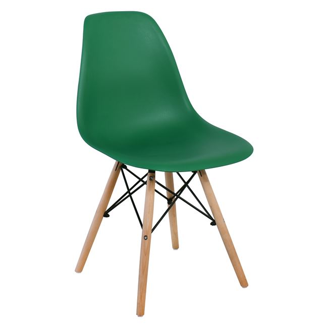 Καρέκλα "ART WOOD" ξύλινη-pp σε πράσινο χρώμα 46x52x82