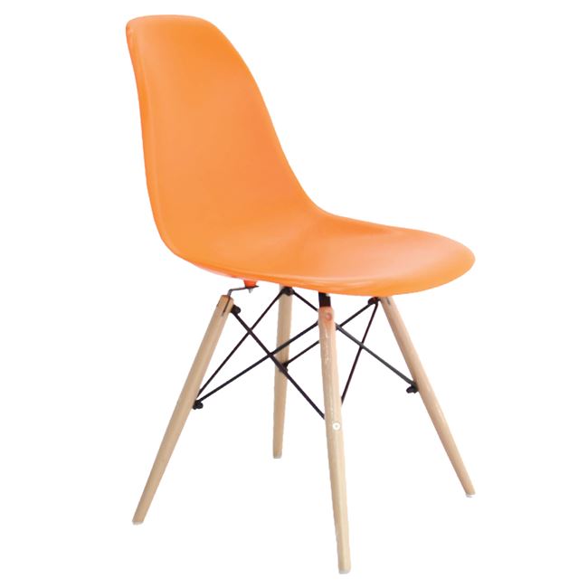 Καρέκλα "ART WOOD" ξύλινη-pp σε πορτοκαλί χρώμα 46x52x82