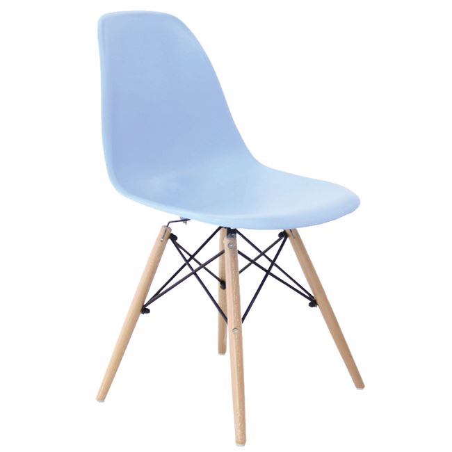 Καρέκλα "ART WOOD" ξύλινη-pp σε σιελ χρώμα 46x52x82