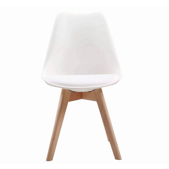 Καρέκλα "MARTIN" ξύλινη-pp σε χρώμα λευκό 49x57x82