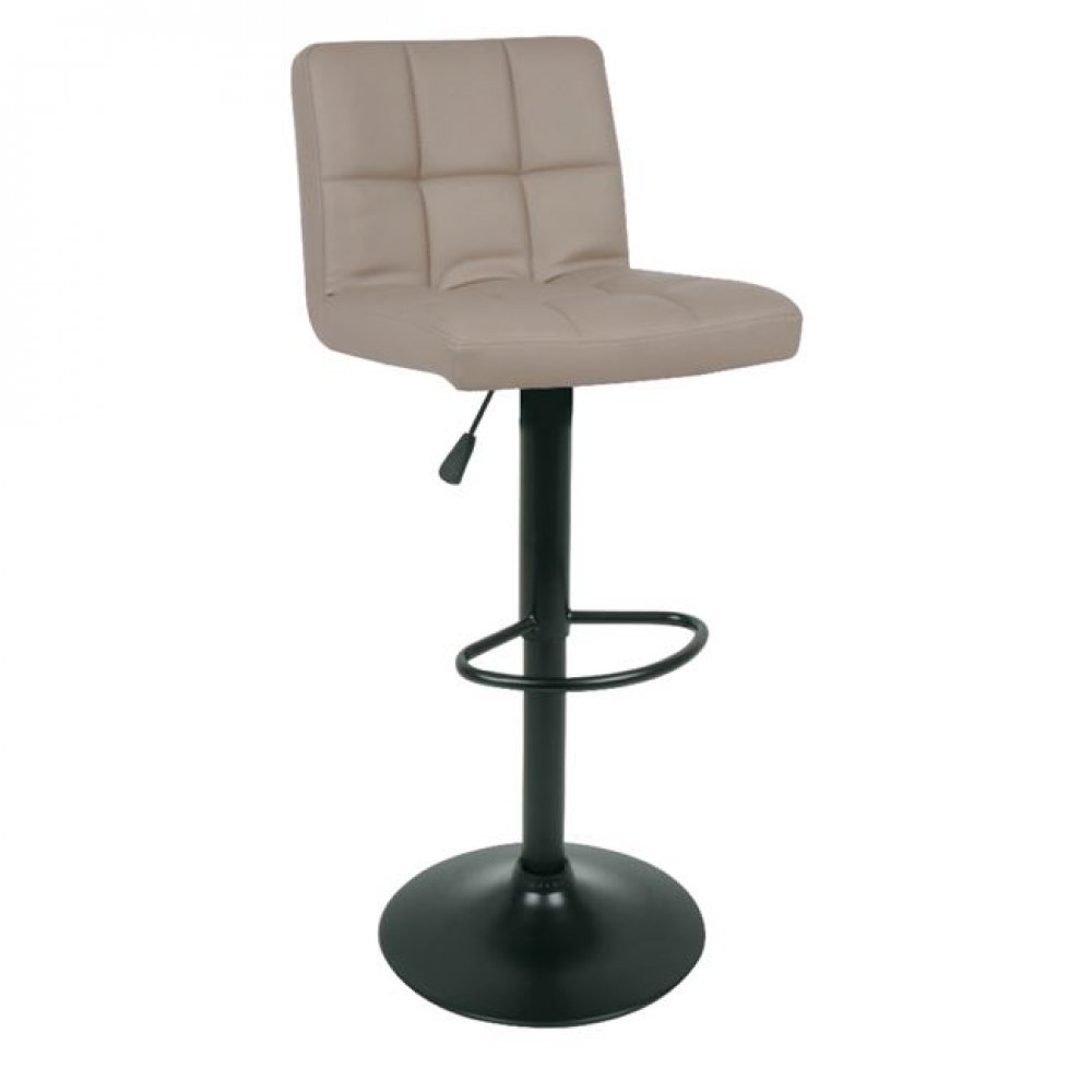 Σκαμπώ μπαρ "LINO" από μέταλλο/pu σε χρώμα μαύρο/καπουτσίνο 44x50x92/113