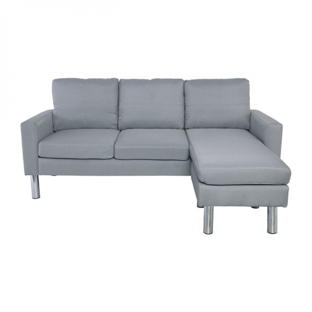 Καναπές αναστρέψιμος "REVERSE" υφασμάτινος σε ανοιχτό γκρι χρώμα 197x131x74/86