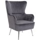 Πολυθρόνα "CROMA" βελούδινη σε γκρι χρώμα 72x78x104