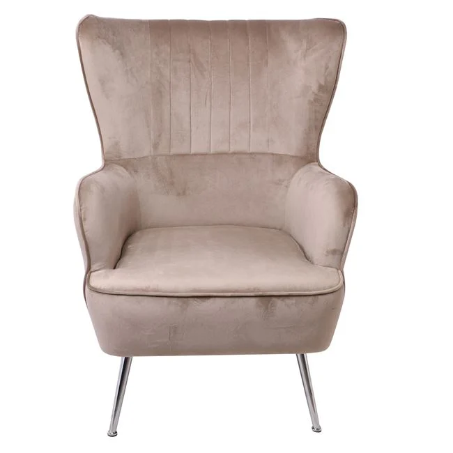 Πολυθρόνα "CROMA" βελούδινη σε καφέ χρώμα 72x78x104