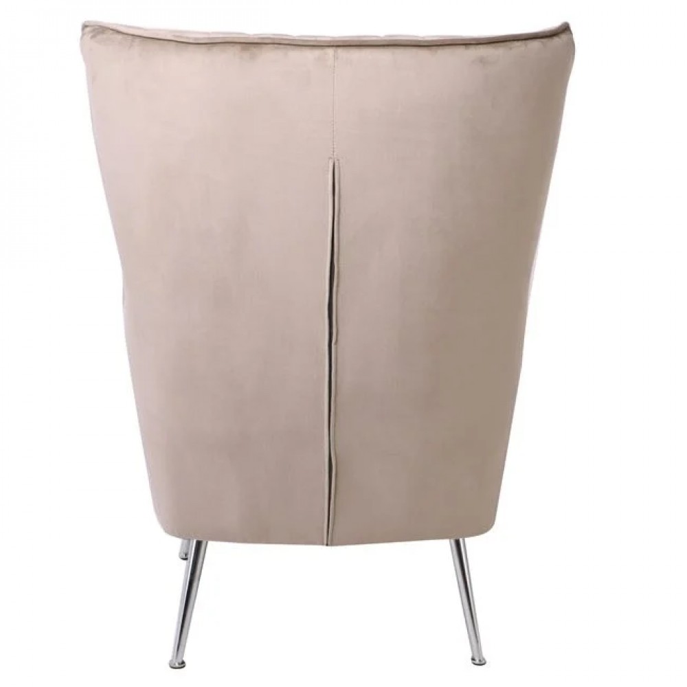 Πολυθρόνα "CROMA" βελούδινη σε καφέ χρώμα 72x78x104