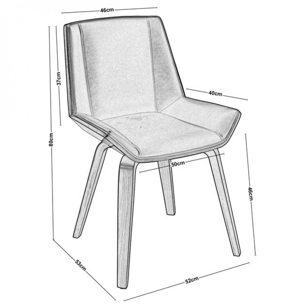 Καρέκλα "NUMAN" ξύλινη-pu σε καρυδί-μαύρο χρώμα 52x54x80