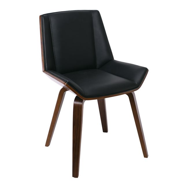 Καρέκλα "NUMAN" ξύλινη-pu σε καρυδί-μαύρο χρώμα 52x54x80