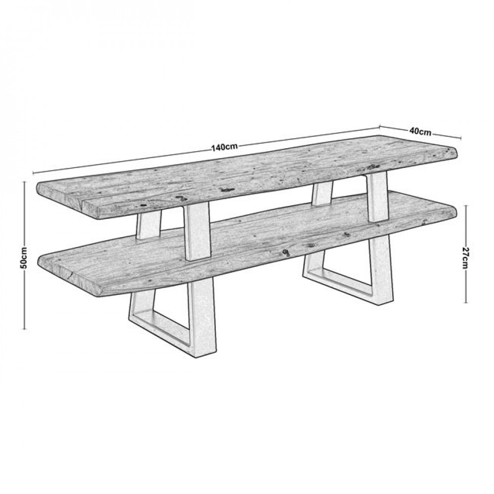 Έπιπλο tv "LIZARD" μεταλλικό-ξύλινο σε μαύρο-φυσικό χρώμα 145x40x50