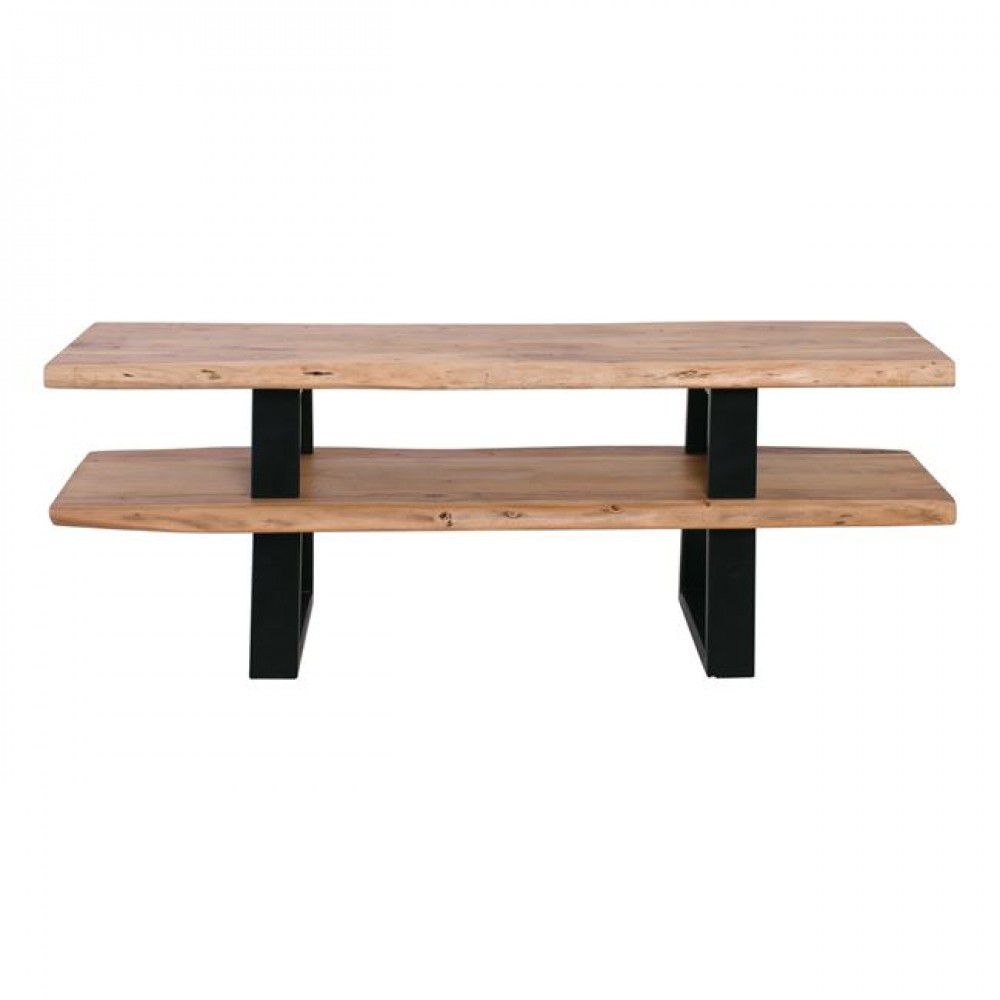 Έπιπλο tv "LIZARD" μεταλλικό-ξύλινο σε μαύρο-φυσικό χρώμα 145x40x50