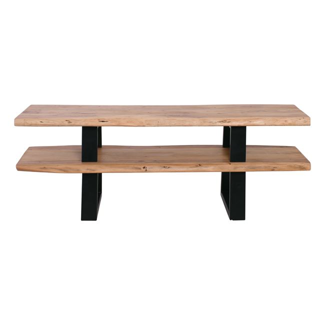 Έπιπλο tv "LIZARD" μεταλλικό-ξύλινο σε μαύρο-φυσικό χρώμα 145x40x50