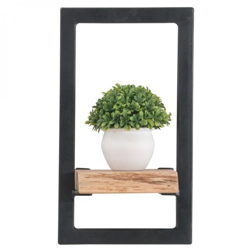 Ράφι τοίχου "LIZARD" ξύλινο-μεταλλικό σε φυσικό χρώμα 20x25x35