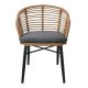 Πολυθρόνα "SALSA" αλουμινίου-wicker σε μαύρο-φυσικό χρώμα 59x46x88