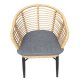 Πολυθρόνα "SALSA" αλουμινίου-wicker σε μαύρο-φυσικό χρώμα 59x46x88