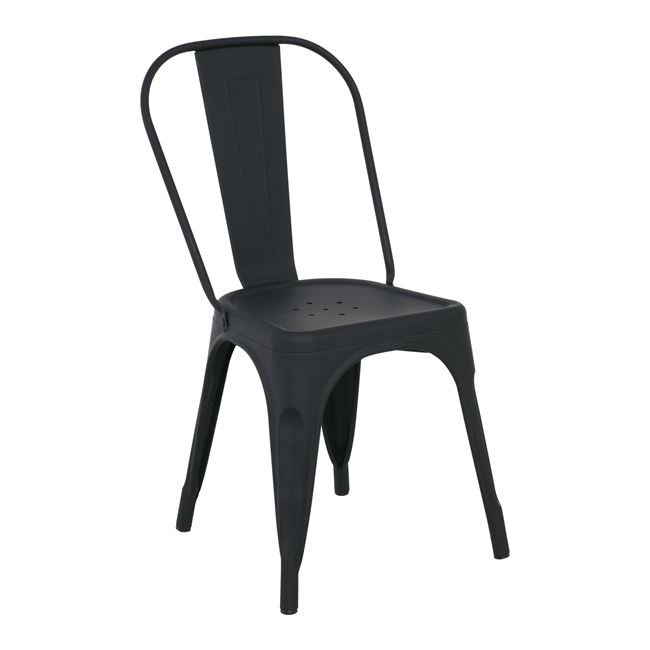 Καρέκλα "RELIX" μεταλλική σε χρώμα μαύρο ματ 45x49x85