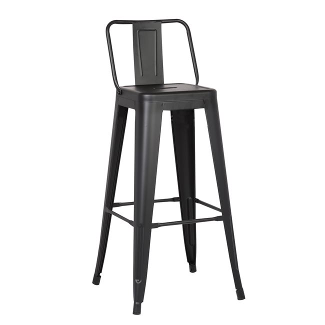 Σκαμπό μπαρ "RELIX" μεταλλικό σε χρώμα μαύρο ματ 44x41x96