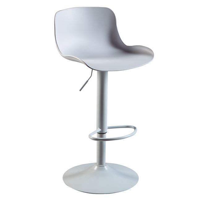 Σκαμπό μπαρ "MOSS" μεταλλικό/PP σε χρώμα λευκό 44x45x102