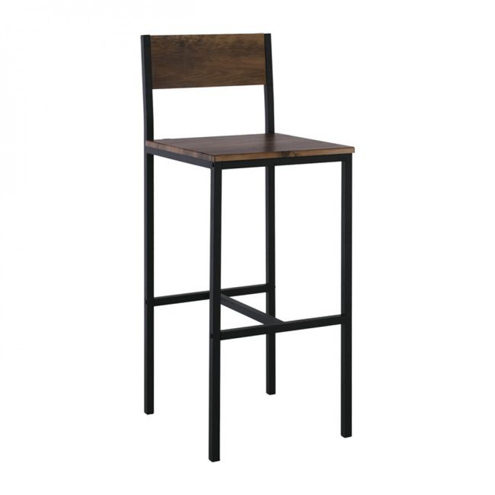 Σκαμπό μπαρ "STAB" μεταλλικό σε χρώμα ανθρακί/καφέ 39x45x103