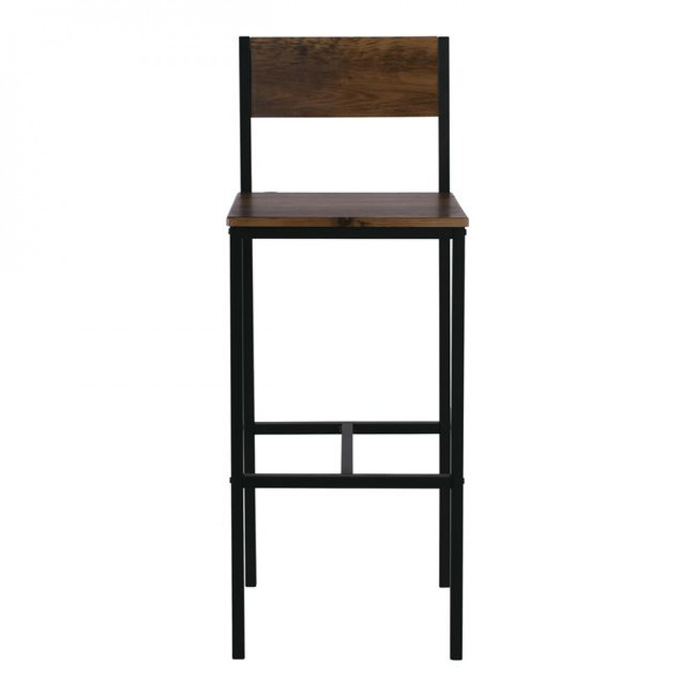 Σκαμπό μπαρ "STAB" μεταλλικό σε χρώμα ανθρακί/καφέ 39x45x103