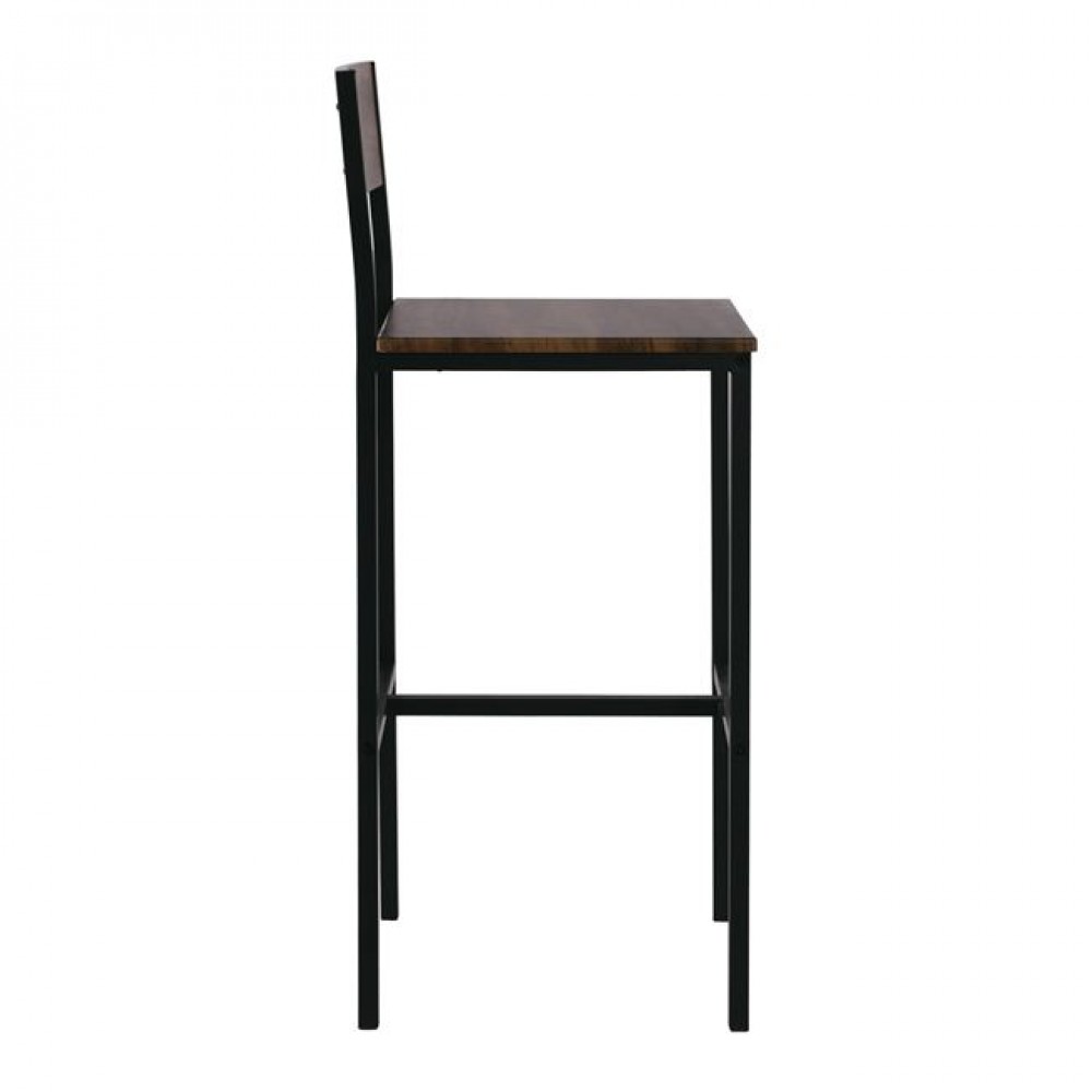 Σκαμπό μπαρ "STAB" μεταλλικό σε χρώμα ανθρακί/καφέ 39x45x103